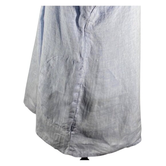 Studio 41 Light Blue Linen Tunic Top With Pockets & Pleated Front Detail Size M - Picture 2 of 9